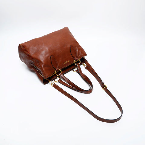 Miu Miu Vitero Phoenix 2way Handbag Brown WS20604