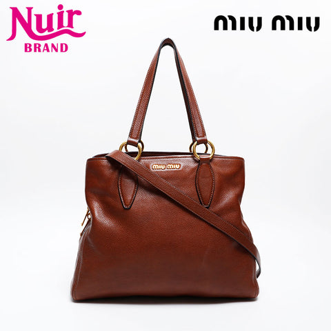Miu Miu Vitero Phoenix 2way Handbag Brown WS20604