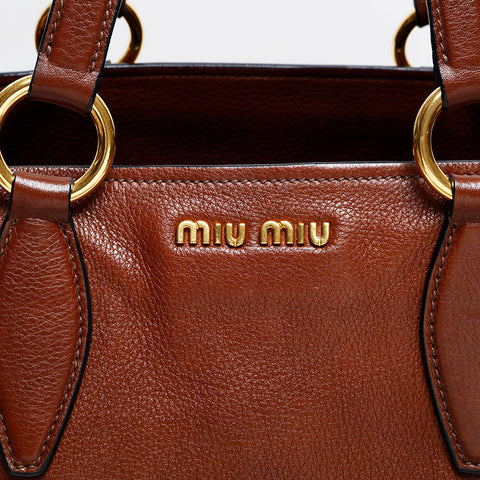 Miu Miu Vitero Phoenix 2way Handbag Brown WS20604