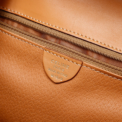 CELINE Macadam PVC top handle Handbag Brown WS20605