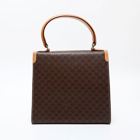 CELINE Macadam PVC top handle Handbag Brown WS20605
