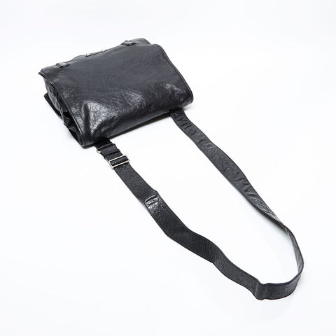 BALENCIAGA Leather Motocross Classic Shoulder Bag black WS20608