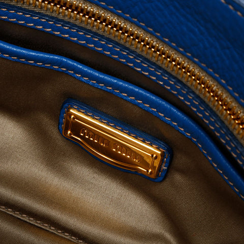 Miu Miu Leather 2way Handbag blue WS20609