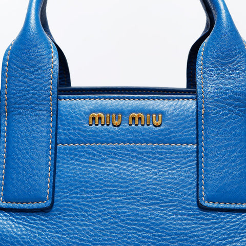 Miu Miu Leather 2way Handbag blue WS20609