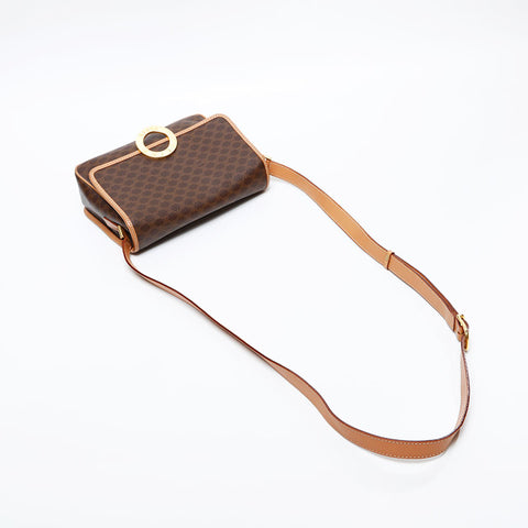 CELINE Macadam PVC Shoulder Bag Brown WS20610