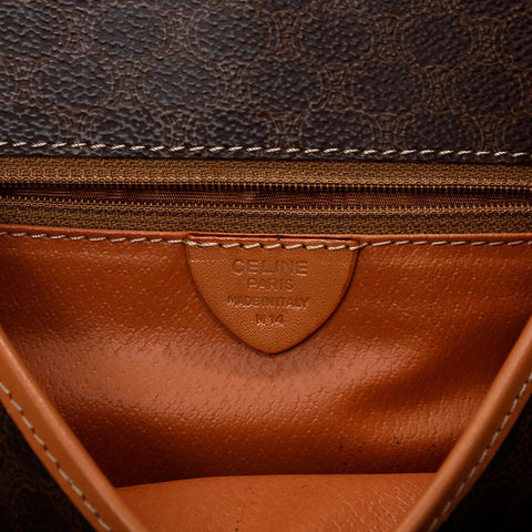 CELINE Macadam PVC Shoulder Bag Brown WS20610