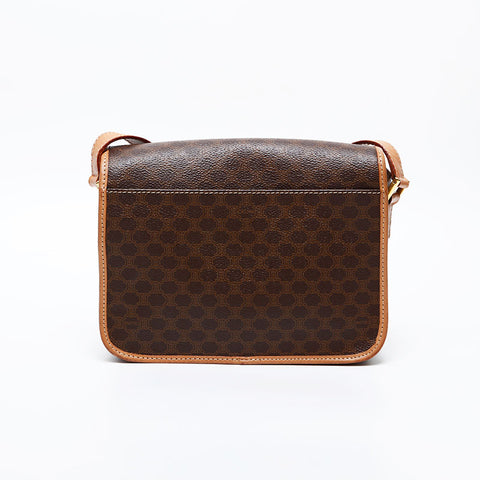 CELINE Macadam PVC Shoulder Bag Brown WS20610