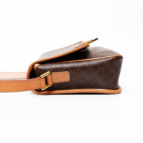 CELINE Macadam PVC Shoulder Bag Brown WS20610
