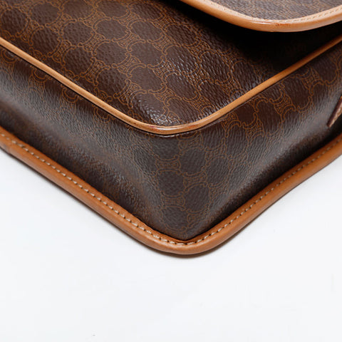 CELINE Macadam PVC Shoulder Bag Brown WS20610