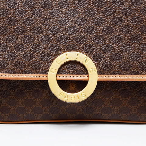 CELINE Macadam PVC Shoulder Bag Brown WS20610