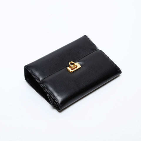 Salvatore Ferragamo Gancini leather Clutch bag black WS20611