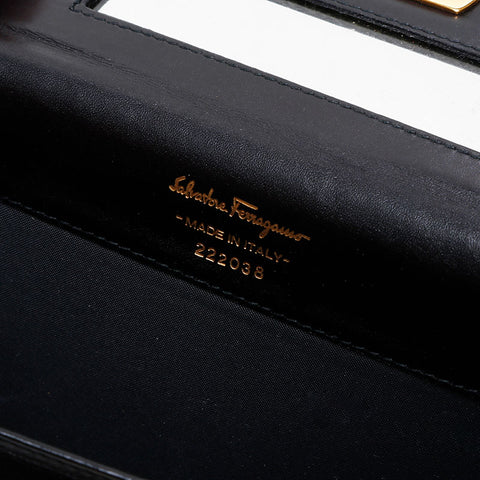 Salvatore Ferragamo Gancini leather Clutch bag black WS20611