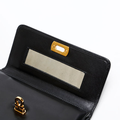 Salvatore Ferragamo Gancini leather Clutch bag black WS20611