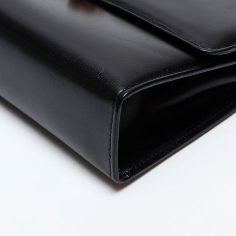 Salvatore Ferragamo Gancini leather Clutch bag black WS20611