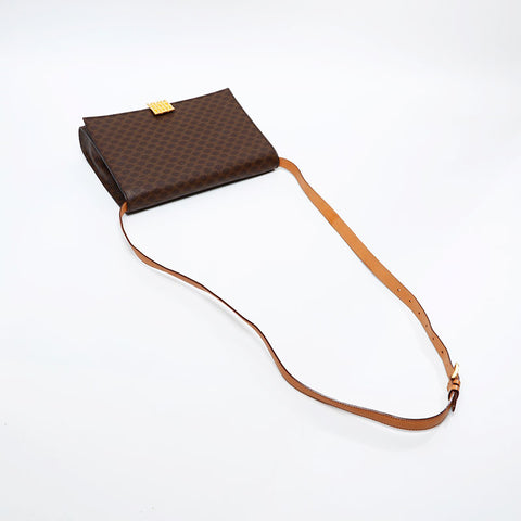 CELINE Macadam PVC Shoulder Bag Brown WS20612