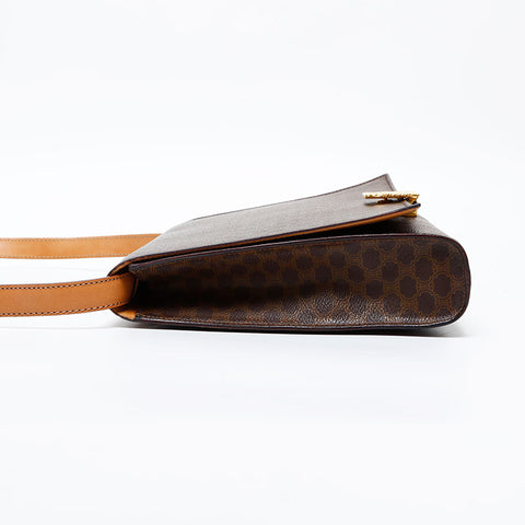 CELINE Macadam PVC Shoulder Bag Brown WS20612
