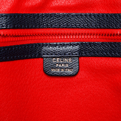 CELINE Leather 2way Handbag Navy WS20615