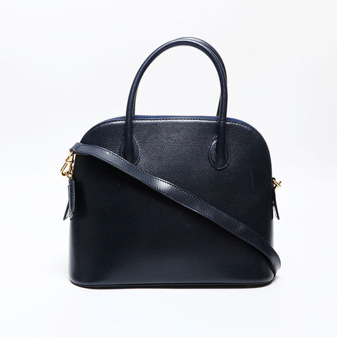 CELINE Leather 2way Handbag Navy WS20615