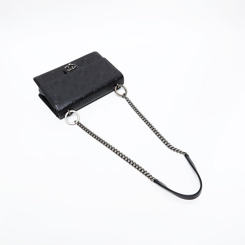 CHANEL 28th series 2019 Gunmetal Chain COCO embossed Shoulder Bag black WS20619