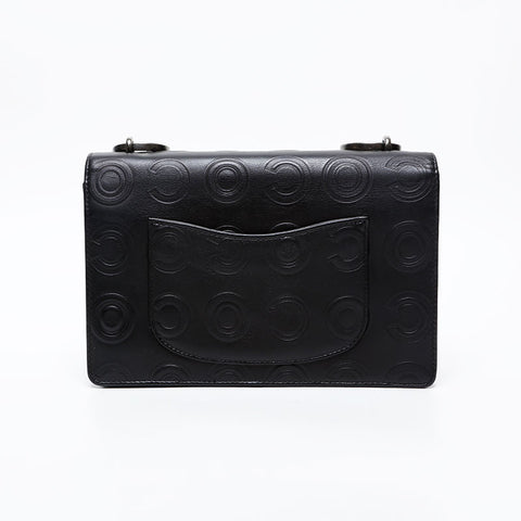 CHANEL 28th series 2019 Gunmetal Chain COCO embossed Shoulder Bag black WS20619