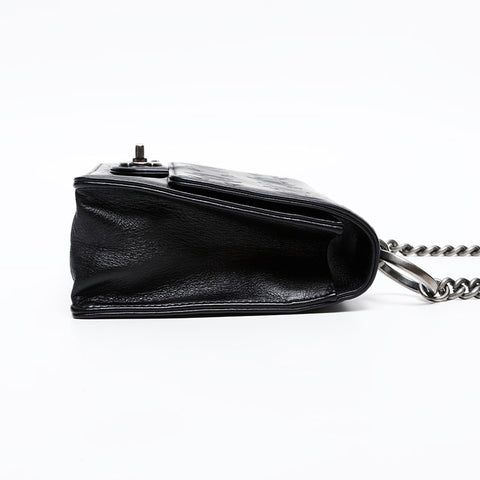 CHANEL 28th series 2019 Gunmetal Chain COCO embossed Shoulder Bag black WS20619