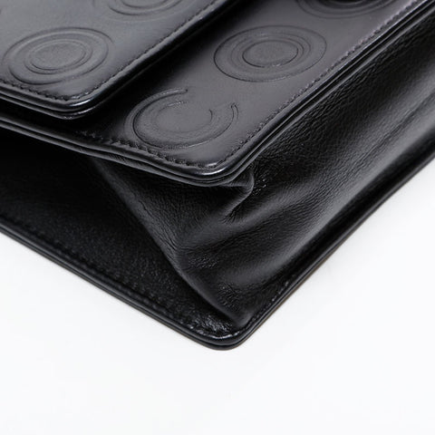 CHANEL 28th series 2019 Gunmetal Chain COCO embossed Shoulder Bag black WS20619