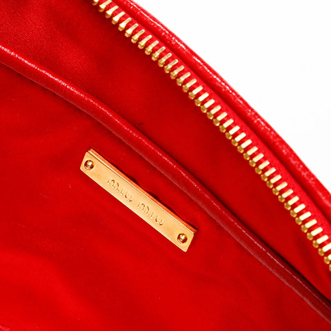 Miu Miu Matelasse Leather Vitello Shine Clutch bag Red WS20620