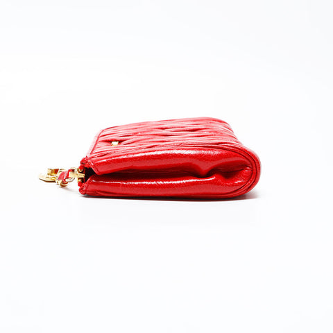 Miu Miu Matelasse Leather Vitello Shine Clutch bag Red WS20620
