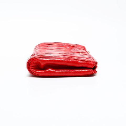 Miu Miu Matelasse Leather Vitello Shine Clutch bag Red WS20620