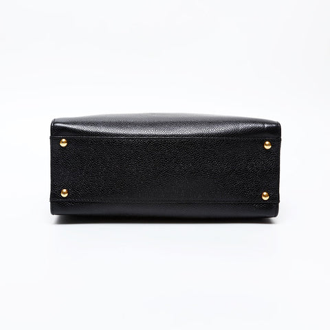 CHANEL 5th Series 1997-1999 Turnlock Caviar Chain Shoulder Bag black WS20621