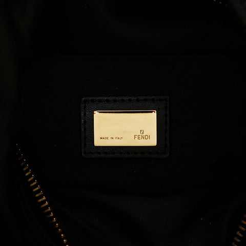 FENDI Leather Hobo Shoulder Bag black WS20622