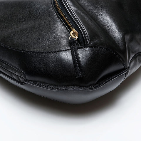 FENDI Leather Hobo Shoulder Bag black WS20622