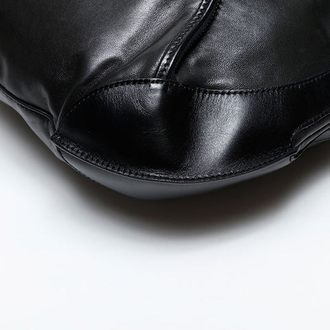 FENDI Leather Hobo Shoulder Bag black WS20622