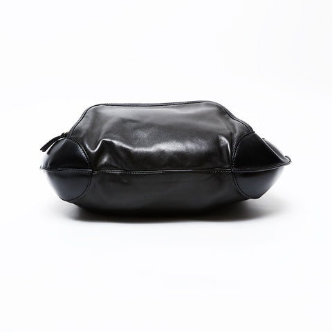 FENDI Leather Hobo Shoulder Bag black WS20622