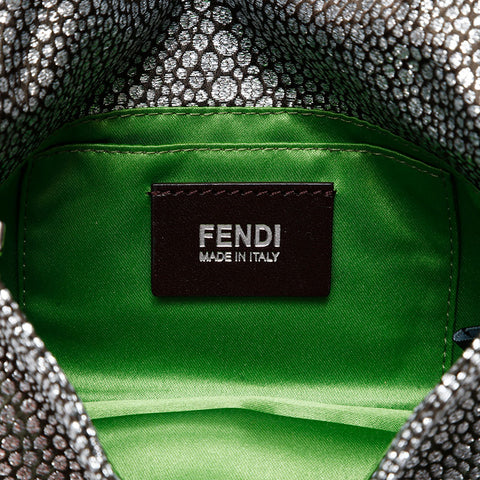 FENDI Mini Mamma Bucket Shoulder Bag Silver WS20624