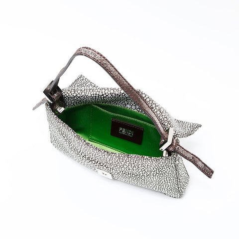 FENDI Mini Mamma Bucket Shoulder Bag Silver WS20624