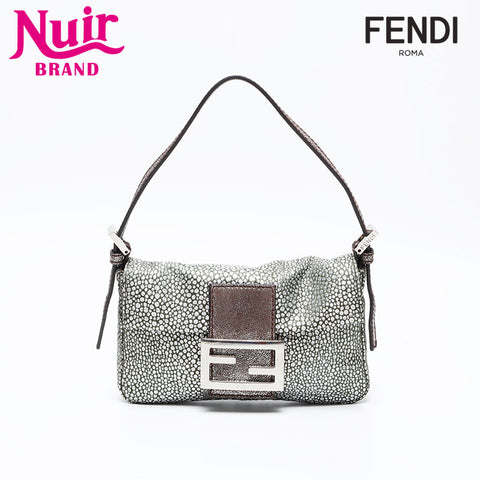 FENDI Mini Mamma Bucket Shoulder Bag Silver WS20624