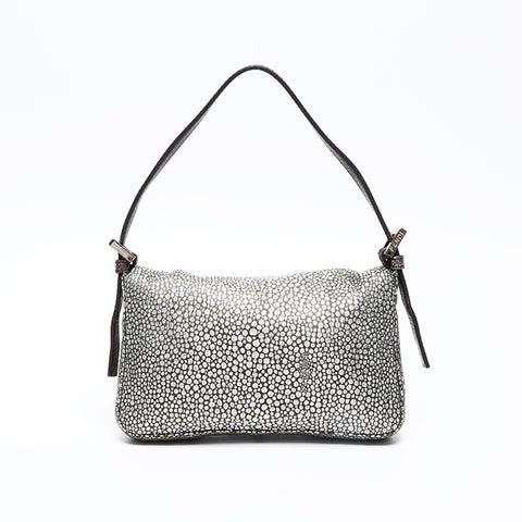 FENDI Mini Mamma Bucket Shoulder Bag Silver WS20624