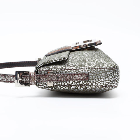 FENDI Mini Mamma Bucket Shoulder Bag Silver WS20624
