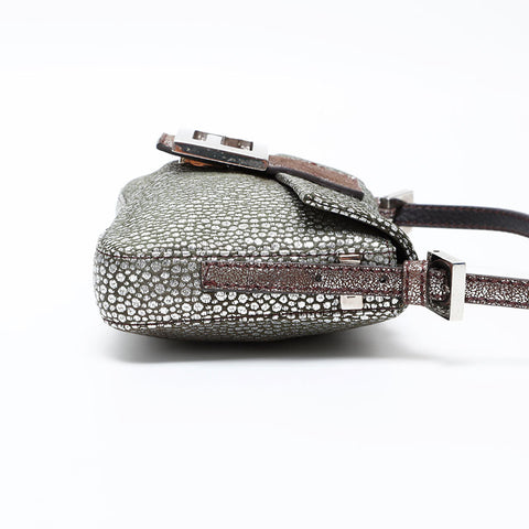 FENDI Mini Mamma Bucket Shoulder Bag Silver WS20624