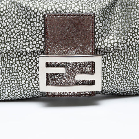 FENDI Mini Mamma Bucket Shoulder Bag Silver WS20624