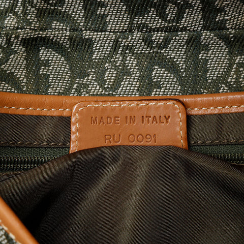 Christian Dior Saddlebag Trotter Canvas Shoulder Bag green WS20625