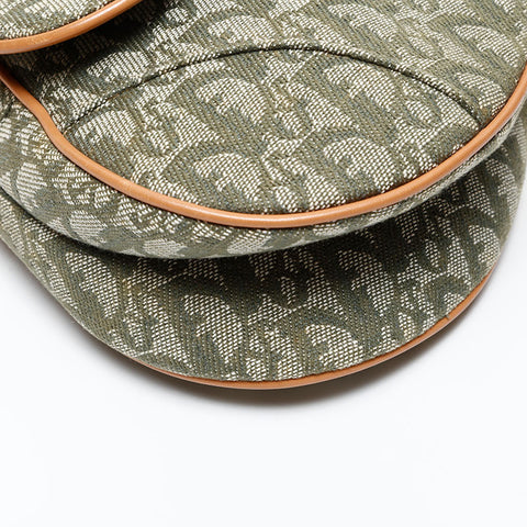 Christian Dior Saddlebag Trotter Canvas Shoulder Bag green WS20625