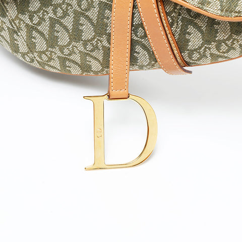 Christian Dior Saddlebag Trotter Canvas Shoulder Bag green WS20625