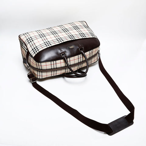 BURBERRY Nova Check Tartan Canvas Boston bag beige WS20628