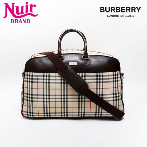 BURBERRY Nova Check Tartan Canvas Boston bag beige WS20628