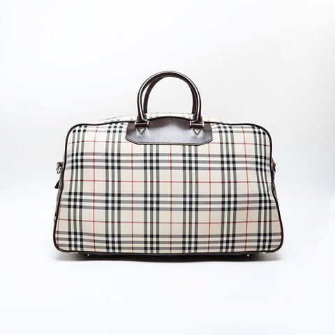 BURBERRY Nova Check Tartan Canvas Boston bag beige WS20628