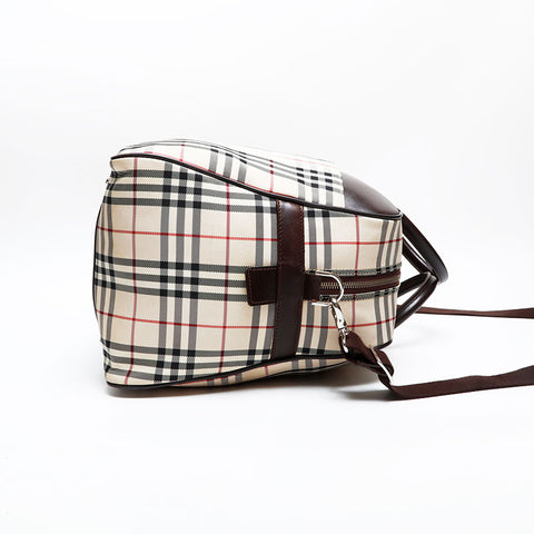 BURBERRY Nova Check Tartan Canvas Boston bag beige WS20628