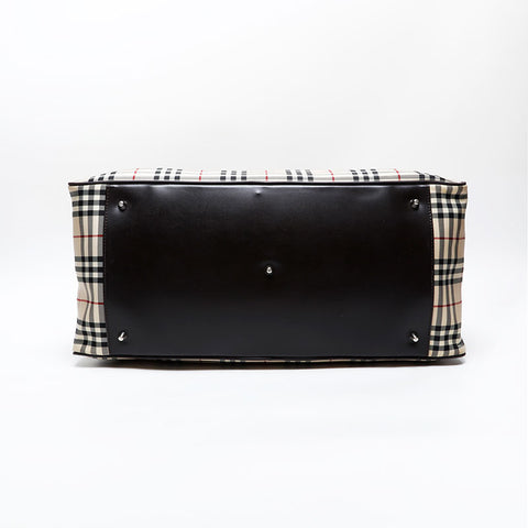 BURBERRY Nova Check Tartan Canvas Boston bag beige WS20628