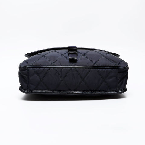 PRADA Quilted nylon triangle logo Shoulder Bag black WS20634